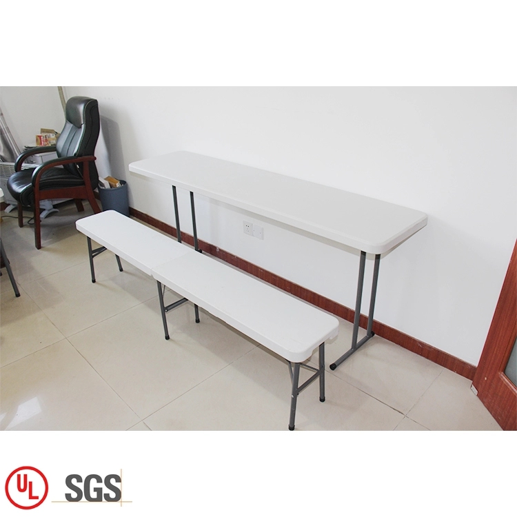 White Plastic Portable Folding Bench