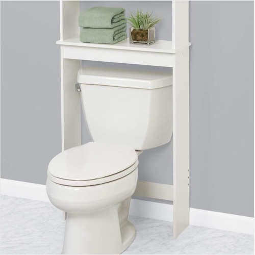 Wooden Toilet Cabinet Shelf White With Doors