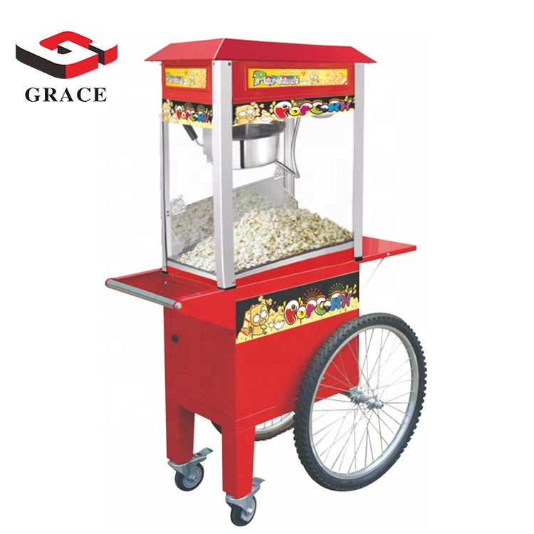 Hot Air Electric Commercial Popcorn Making Machine Maker With Trolley Cart