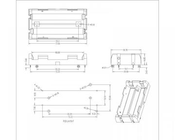 BBC-S-SN-A-18650-049P Dual Battery Holder For 18650 THM