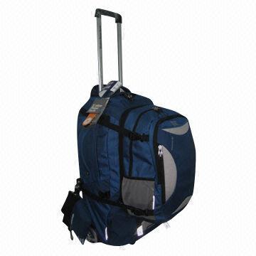 Trolley Backpack, Made of Shadow Dobby/PU+ 420D Twill Dobby/PU, Removable Laptop Backpack in Front