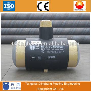 gas heat resistant aluminium foil large insulation pipe fitting tee