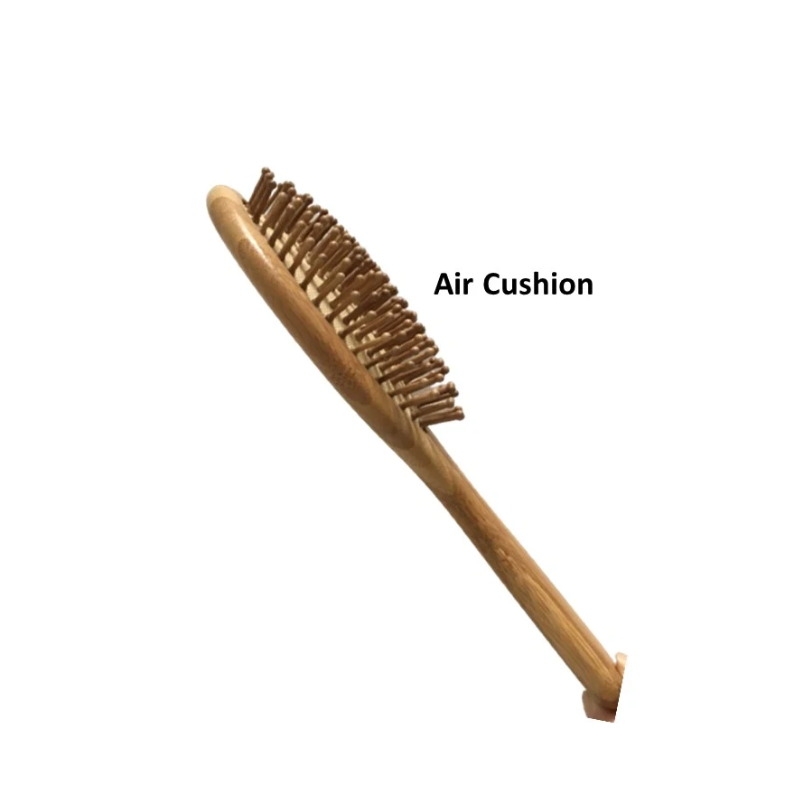 Oval Anti-Static Big Bamboo Bristle Pin Paddle Cushion Hair Brush