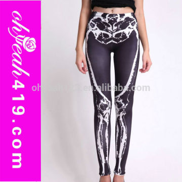 Skull printed latest fashion young sexy girl tight pants