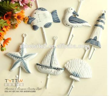 CY077 Mediterranean style decorative wall hanging tag hook decorative wall hanging tag Fish animal seashell hanging tag