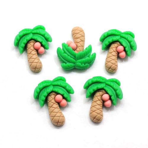 Hot Selling Coconut Tree Shaped Cute Resins Flatback Cabochon Slime Handmade Craft Decor Beads Bedroom Toy Decoration