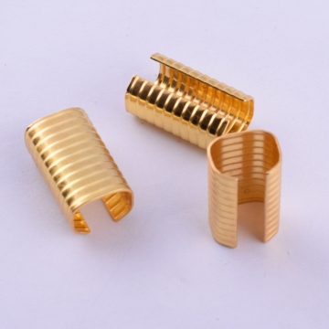 Gold Color Small Metal Rope Cord End Fasten Clip - China Factory Supplies