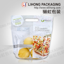 Fresh Vegetable Packaging Bag with Zipper and Vented Holes