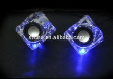 Led computer speaker with flash light lovel design