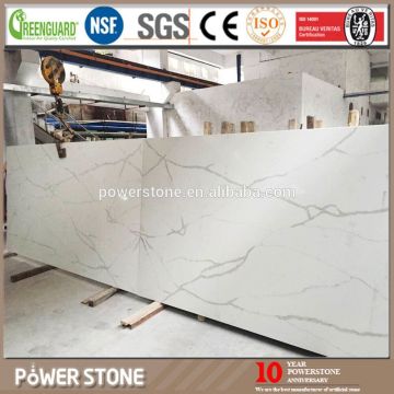 2015 New Polished Calacatta Surface Quartz Stone, Artificial White Fire Resistant Stone