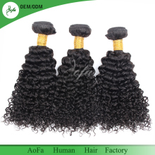 Young Woman Hot Sale Kinky Curly Chinese Human Virgin Hair Weft
