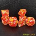 Набор многогранных кубиков Bescon Firey Pearl, набор из 7 кубиков для полигональной игры Fire Pearl