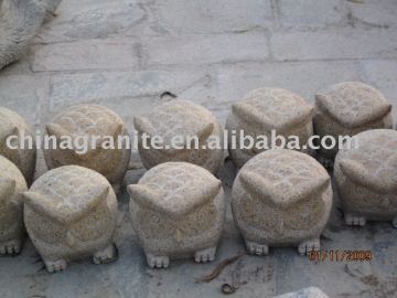 granite stone owl carving