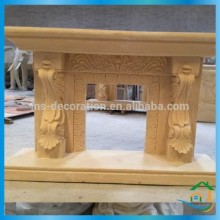 Limestone fireplace surround