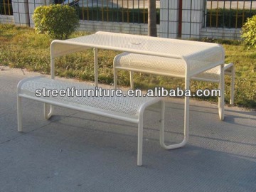 Powder coated outdoor park portable picnic table and bench seat