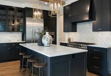 Customized countertop for kitchen waterfall