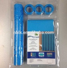 14Pcs Shower Curtain Shower Hooks Bath Mat Bathroom Set