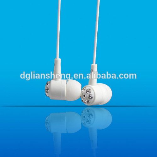 Cheap fashion headphones earphones, rhinestone earphones, mp3 in ear headphone