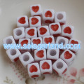 7MM Rainbow Heart Cube Beads Spacer Loose Beads Jewelry Making