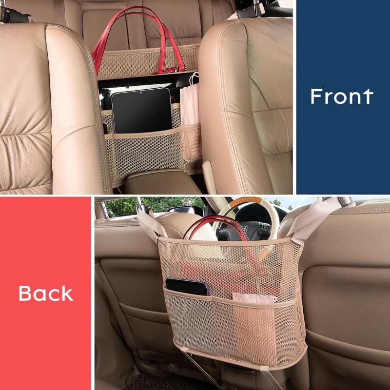 Car Net Pocket Handbag Holder Between Seats Back Storage Organizer