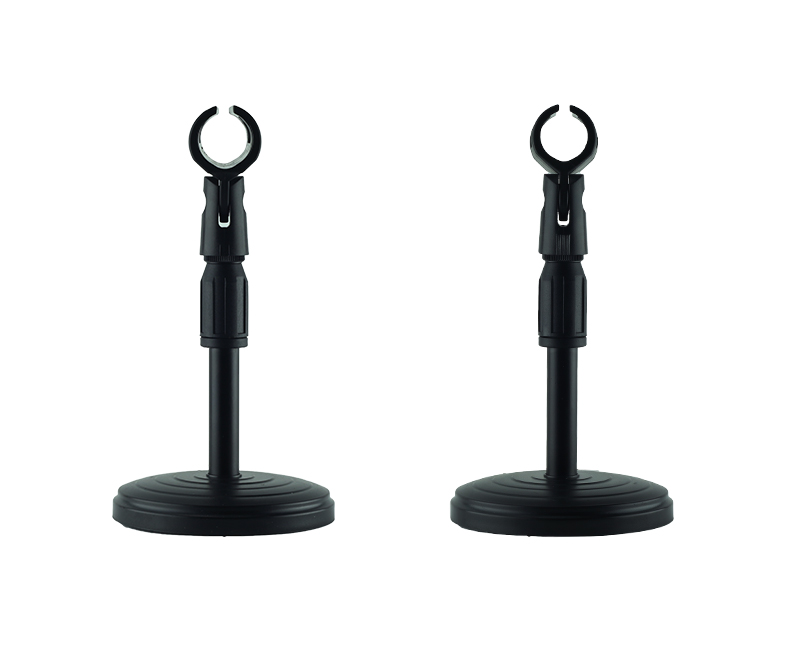 Round Base Desktop Table Microphone Mic Holder Stand with Clip