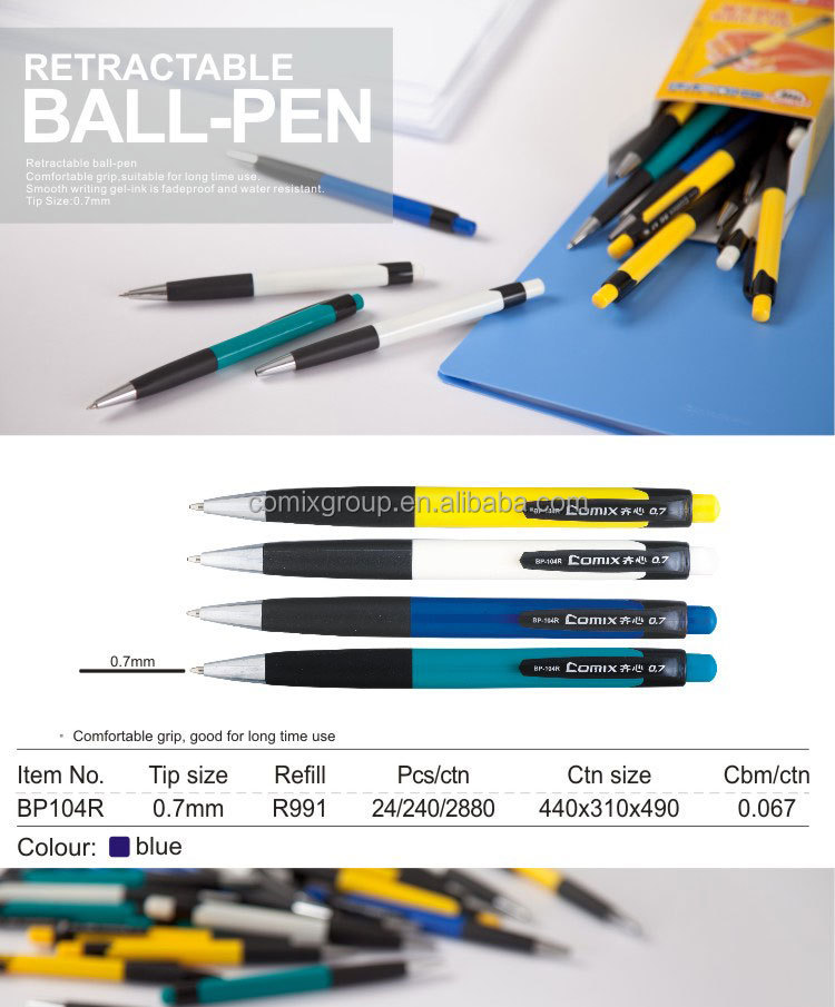 High-quality promotional 0.7mm plastic ball pen