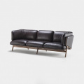Solid Wood Stanley 3-Seater Leather Sofa
