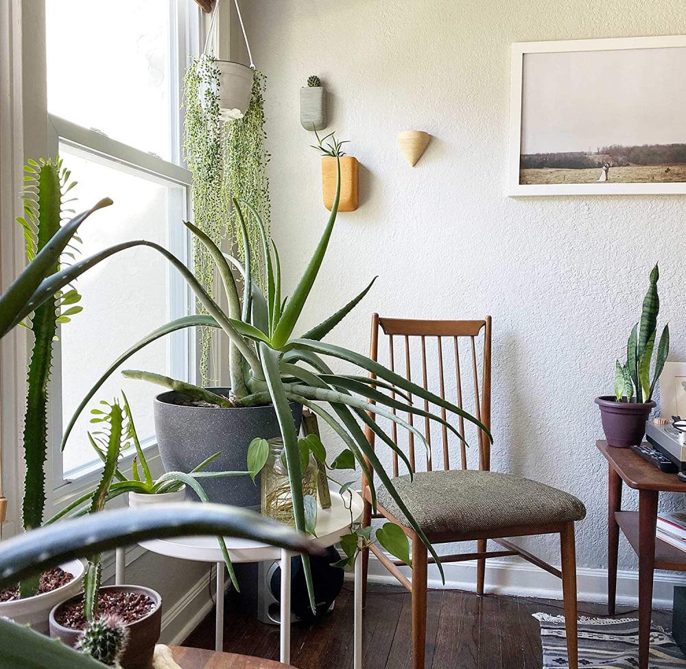 Plantadores colgantes de cerámica decoración de pared geométrica