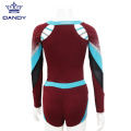 Maroon long sleeve cheerleader uniforms