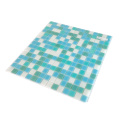 Mixed Blues Art Glass Mosaic Green Pool Tiles