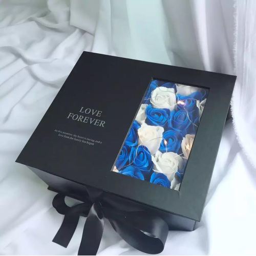 Custom je t&#39;aime fenêtre de boîte cadeau de fleurs