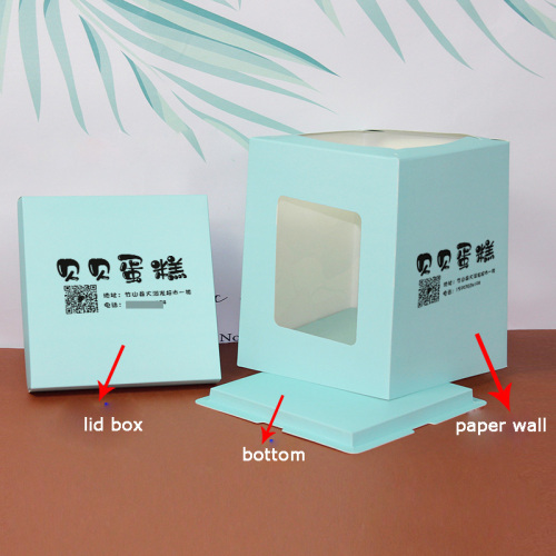 Clear Window Custom Printed Birthday Cake Box Paper