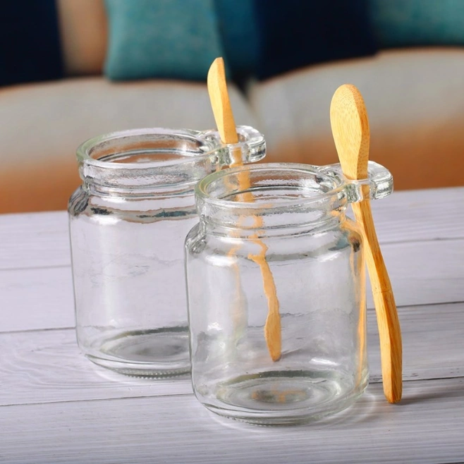 Kitchen Storage Glass Jar Bottle with Spoon and Cork
