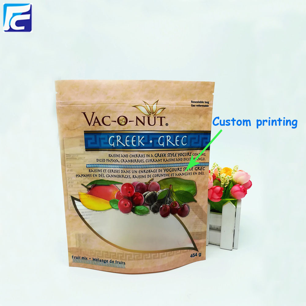 Food grade dry Fruit packaging Bags with window