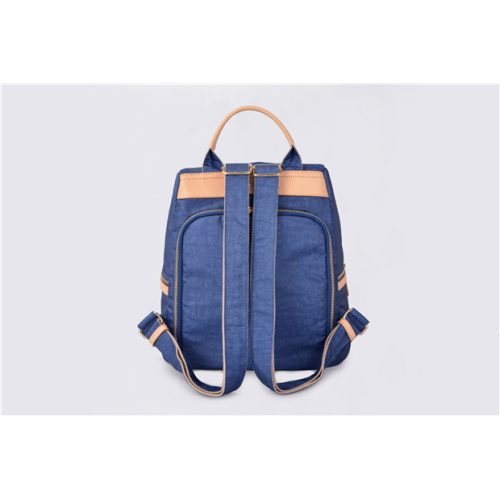 Blue Vintage Nylon Backpack Unisex Casual Bookbag