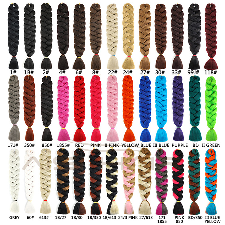Aisi Hair Mixed Color Top Quality 82 Inch Braid Hair Low Temperature Flame Retardant Fiber Braiding Hair Extension For Women