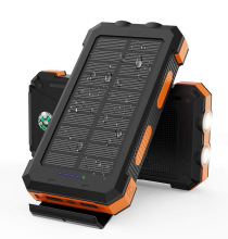 Portable Solar Power Bank with Charging and Flashlight Functionality