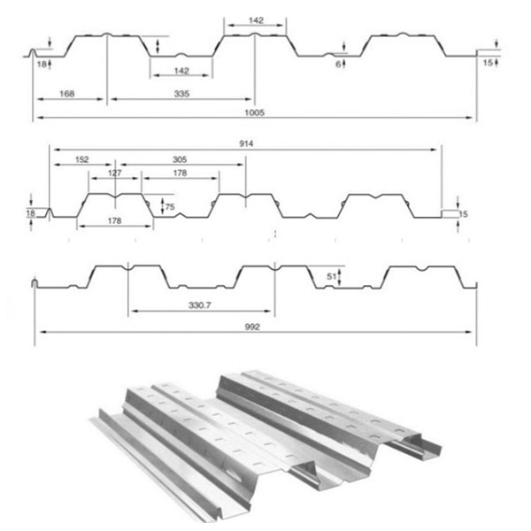 Fully Automatic 1.5mm Galvanized steel decking Floor Machine for metal roof and floor system