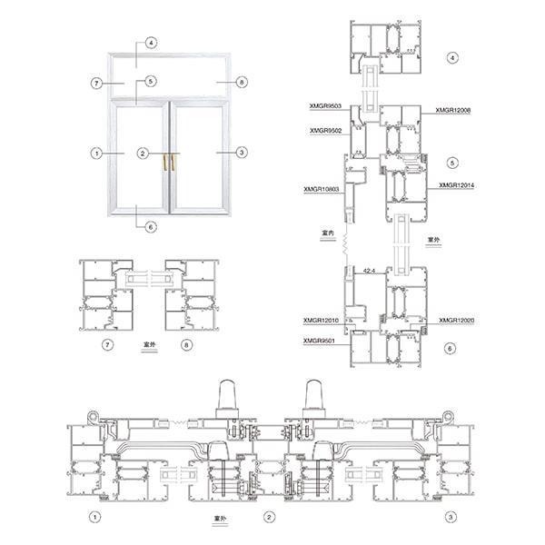 Aluminum XMGR95 Insulated Window Yarn One Assembly Structure