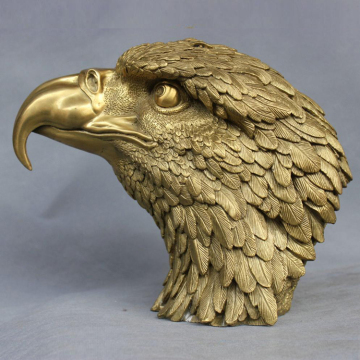 Wholesale garden decor cast metal eagle art sculpture bronze hawk head