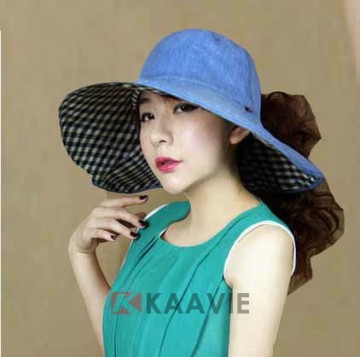 summer sun cover demin jean bucket hat with a wide brim