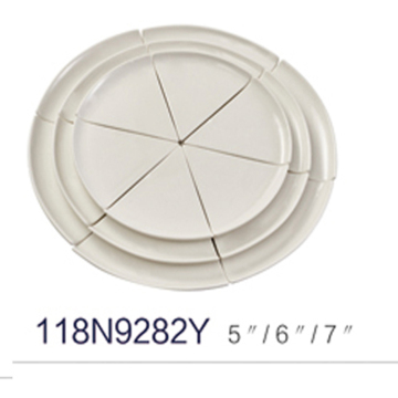 wholesale pure white ceramic triangle pizza plate