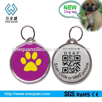 Factory custom epoxy coated stainless steel qr code pet id tag