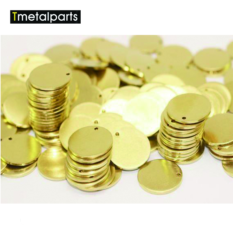 Custom copper stamping brass stamping aluminum blanks Round Disc Tags round brass stamping blanks