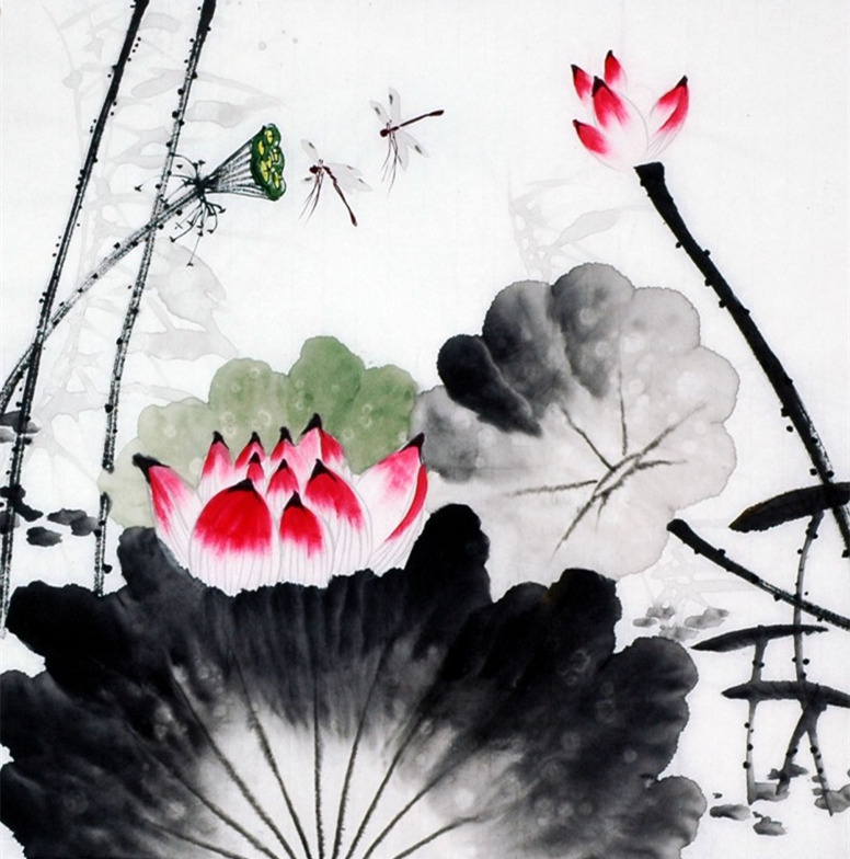 Wholesale Home Decoration Wall Art Lotus Pond Chinese Ink Painting