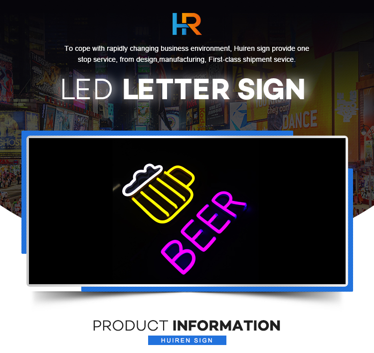 Decoration neon lighting led light logo Beer sign for store bar restaurant