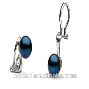 Black Fine Akoya Pearl Woman Jewelry Clip-on Earrings