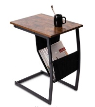 Nordic Modern Luxury Mirror Glass Wood Marble Coffee Table Set