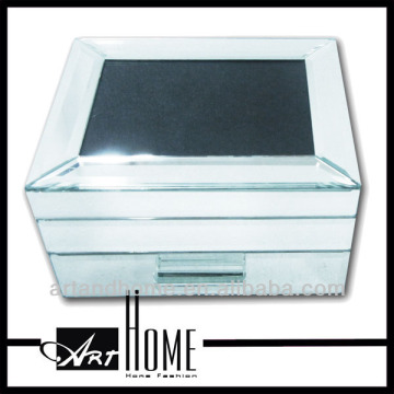 mirrored two drawer jewellery box, glass mirror jewellery box 1114-017