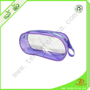 clear plastic zipper pencil bag for Children